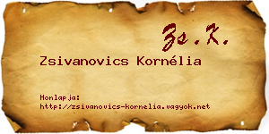 Zsivanovics Kornélia névjegykártya